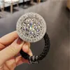 Haarkautschukbanden glänzender Kristall Strass dickes Haarkreis Haarseil Diamant süßes Kopfseil Hoch elastische Gummi -Gummi -Kopfschmuck Haar Accessoire Y240417