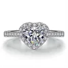 Heart shaped moissanite diamond ring for women simulated diamond ring