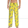 Abbigliamento da uomo pantaloni da letto di pigiama casual pantaloni ananas gialli pattern lounge pantaloni sciolti comodi abiti da notte comodi