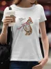 Camisetas femininas Feliz Natal Maninho de neve fofo Camisa feminina de camisa Tops Tee Lady T-shirts Top-shirt Year Feminino Gráfico Feminino