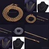 Ketten Herren Hip Hop Rapper Kette M 18 20 24 30 Gold Sier Farbe Edelstahl Seilglied Halskette Schmuck für Frauen Drop Lieferung OTN1L