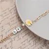 Urok bransoletki 2024 Daisy Flower for Women Letter Peads Chrysantemum Jewelry Gold Link Bransoleta Asymetria