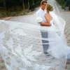 Wedding Hair Jewelry Single Layer Wedding Bridal Veil Embroidery Lace Edge Bride Supplies 3m with Comb