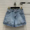 Designer Jeans 2024 Ny vår sommarmode panelerade raka märke samma stil byxor lyxiga kvinnors shorts 0418-25