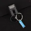 Keychains riem gesp gesp. Echte lederen sleutelhanger ringhouder Keychain 2 lussen