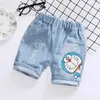 Baby Boy Shorts Jeans Summer Boys Printing Denim Cotte Casual Kids Short Pants для детских брюк 2-8 лет одежда 240418