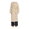 Créateur manteau vestes en manteaux pour femmes mélanges manteaux veste de tranchée simple poitrine de couleur unie solide féminine à brise-vent long laine 066w