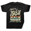 Herren T-Shirts 1984 40. 40 Jahre alte limitierte Ausgabe Vintage Baumwollhemd Männer Frauen Geburtstag Jubiläum T-Shirts Geschenk Kurzarm Tee T-Shirt