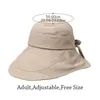 Breda randen hattar utomhus kvinnor fällbart UV -skydd Visor Panama Hat Beach Cap Bucket Sun