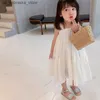 Sukienki dla dziewczynki sukienka dziewczyny lato 2022 Koreańskie fajne, swobodne dziecko ciasto