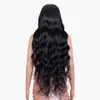 Toptan kalite 26 inç merkez ayrılma uzun peruklar sıcak sarışın küçük dalgalı saçlar Siyah kadınlar için toptan Avrupa moda dantel ön gül ağ uzun kıvırcık peruk