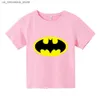 T-shirty 2024 NOWOŚĆ Słodka Batman Tshirt Childrens Casual Street Clothing Baby T-Shirt Boys Anime Girls Top Q240419