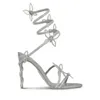 Dress Shoes Summer Women's High-heeled Sandals Rhinestone Snake-shaped Wrapped Butterfly Strap Strappy