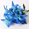 Decorative Flowers 1pc 10 Heads Lily Silk Artificial Wedding Bridal Bouquet Party Home Table Decoration Vase Fake