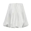 Jupes 2024 Summer Femmes blanches Pliné en satin haute jupe à la taille élégante Mini vêtements féminins y3953