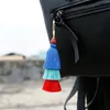 Keychains dames Boheemian Tassel hanger handgeweven sleutelhanger retro etnische stijl vulkanische stenen auto sleutelring K5095