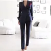 Pantaloni da donna da donna Donway Women Women Irregular Striped Pant Sust Sfrillo Blazer Campo Slim Pencil 2 Pezzi Set femmina