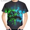 T-shirts Childrens Game Board z kolorową farbą 3D drukowana T-shirt Crew Dekolt z krótkim rękawem chłopiec chłopiec