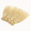 Уэфтс 9а девственное перуанское глубокое вьющиеся блондинка человеческие волосы наращивания 613 Платиновые отбелистые блондинка Virgin Peruvian человеческие волосы плетения 4pc 4pc
