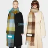 L6CP AC Thicked Plaid Womens Scarf Shawl Warm Wrap Pashmina filt Cashmere Europe Autumn and Winter LBEV