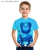 Camisetas 2024 tropeçam caras 3d imprimidos infantil meninos e meninas harajuku camisa desenho animado boys boys t-shirt top quarta quarta-feira para crianças q240418