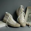 Chaussures décontractées toile explosive hommes japonais rétro confortable confortable vulcanisé haut-parleur blanc tendance