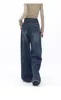 Jeans féminins Blue Cargo 2024 American Retro High Street Wide Jam Leg Pants Couple Harajuku Hip Hop Casual