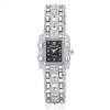 Principal 2024 Fashion Luxury Square Black White Rhinestone Digital Lhloy Dial Dial Quartz Women's Watch