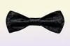 Bow Ties Black Floral Solid Self Tie Men Fashion Fjäril Silk Formal Business Wedding Party Bowtie Handduk Set Dibangu9044015