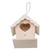 Creative Wood Hummingbird House With Hanging Rope Home Gardening 6 Decoration Birds Small Nest Diy Types Wallmontered 240416