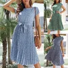 Sukienki swobodne 2024 Spring Summer Plated Sukienki Kobiety vintage vestidos szatę kropkę nadrukowaną długą maksi femme krótkie tunik