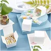 Enveloppe-cadeau 30 Mini Boîte en papier blanc avec savon de couvercle Boucles d'oreilles en carton pliable petits bijoux 240205 Drop Livraison Home Garden Festive PAR DHYFN