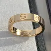 As Original Designer Logo Engrave 5mm Diamond LOVE Ring 18K Gold Silver Rose 750 Stainless Steel Rings Women Men Lovers Wedding Jewelry Gift Big USA Size 6 7 8 9 10 11 12