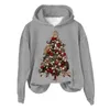 Kadın Hoodies Kadın Kazak Hoodie Sonbahar/Kış Düz Renk Gevşek Uzun Kollu Noel Baskı Gömlek Yelek Kadın Moda