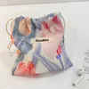 Alışveriş Çantaları Pamuk Kumaş Çiçek Küçük Çizme Ruj Tuvalet Makyaj Organizatör Para Cep Çanta Anahtarları Kulaklık Depolama Çantası