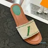 Дизайнерские плоские сандалии роскошные тапочки женская тканая вышивая тапочка для сандалии шлепанцы.