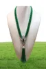 Sälj Natural Green Jade Micro Inlay Zircon Clasp Tassel Necklace Long Sweater Chain Fashion Jewelry279H5749423