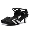 Dance Shoes HROYL Soft-soled Latin Women Mid-heeled Square Closed Toe Social Modern Summer Sandals Wholesale