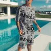 Men's Tracksuits Casual Men Sport Tracksuit For Male Summer Jogging Streeetwear Trendy 3D Print 2-piece Oversize Sets Clothes Short Sleeve