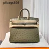 Handgemaakte 7A Handtas Bikns Echte lederen wassen Draadstrik huid 25 cm dames olifant grijs high-end damesja8a