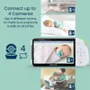 Babysense 5510 Full HD Split Screen Baby Monitor Video Monitor med 2 kameror och ljud, 6 färg RGB nattljus, 1000 ft -intervall, tvåvägs ljud, 4x zoom, 5000 mAh batteri