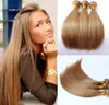 27 Honey Bionde Colore Brasiliana Vergine Capelli umani intrecciati dritti Bundle Human Hair Bundle Pure Hair Theft 3 Bundle Weaves5843230