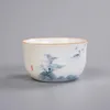 Cups Saucers NOOLIM Ceramic Master Tea White Porcelain Hand Painted Lotus Chinese Household Teacups Office Drinkware