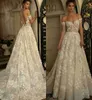 Berta Spring Wedding Dresses Off the Shoulder Backless 3D Floral Applique Plus Size Sequins Beach Bridal Bowns A Line Robe de Marie