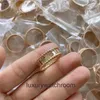 High End jewelry rings for vancleff womens V Gold Plated CNC Quality Lucky Grass Signature Ring for Womens Kaleidoscope Ball Original 1:1 With Real Logo