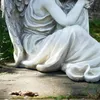 Décorations de jardin 19 "Ange au repos extérieur statue pelouse ornements figurines sculpture pour les cadeaux de jardinage de décoration maman jour de mère