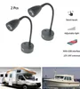 2pcs LED LECTURE LECTURE 12V 24V Smart Touch Dimmable Flexible GOOSKECK Lampe murale pour cabine de yacht de camping-car avec chargeur USB Port8742207