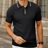Men's Polos Old Money Aesthetic Polo Shirts Men Casual Slim Fit Knitting T Shirt Summer Mens Ice Silk Knitted Breathable Lapel