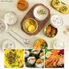 Bento Boxes 2/3/4 Lunch Box Set Portable Thermal Leaktät stapelbar Bento Rostfritt stål Lunch Container Box med Bag Spoon Chopsticks L49