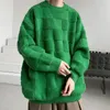 Pulls d'hiver pour hommes tricot tricot épaissie de cou de cou rond et couleur de grande taille de grande taille